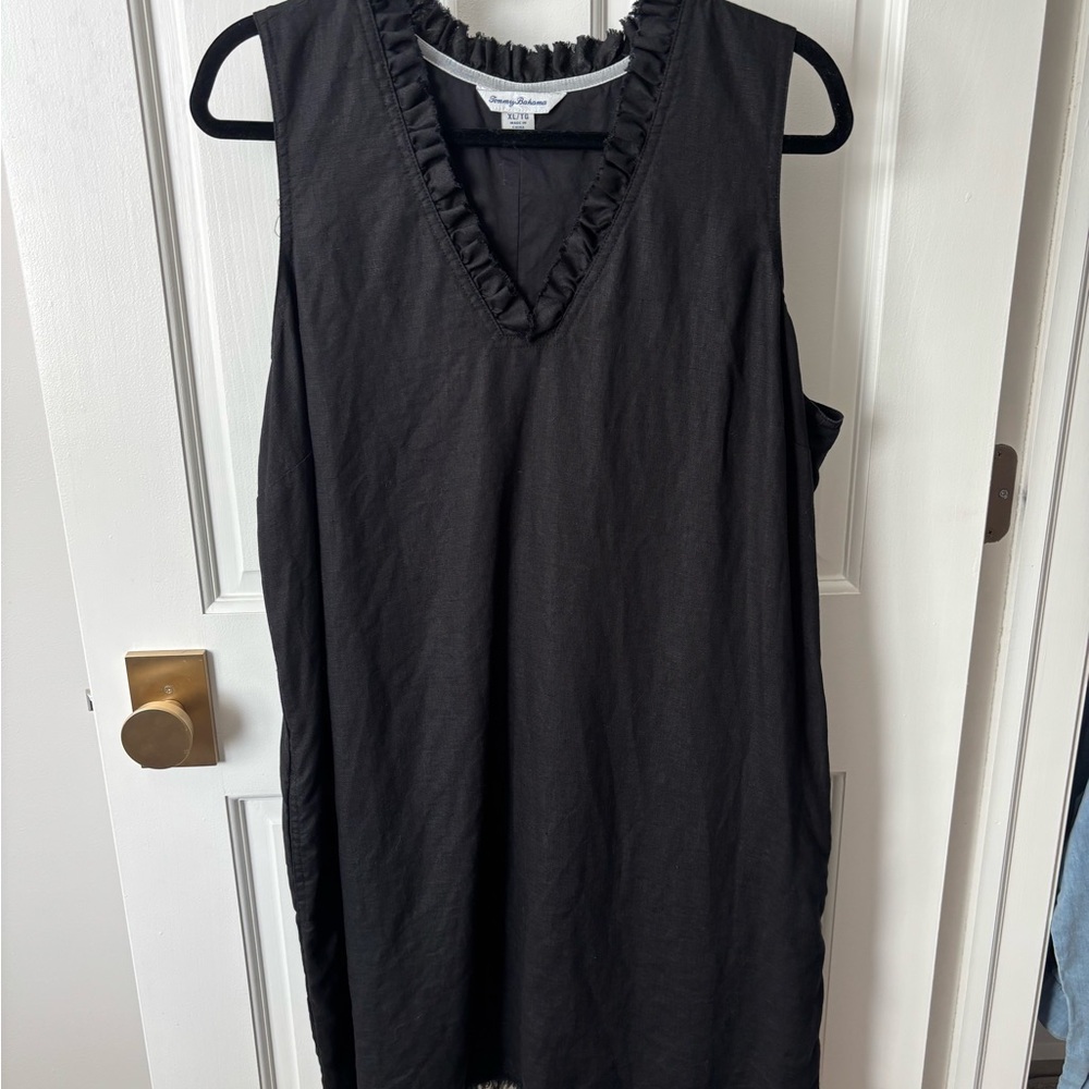 Tommy Bahama Black Ruffled Mini Dress